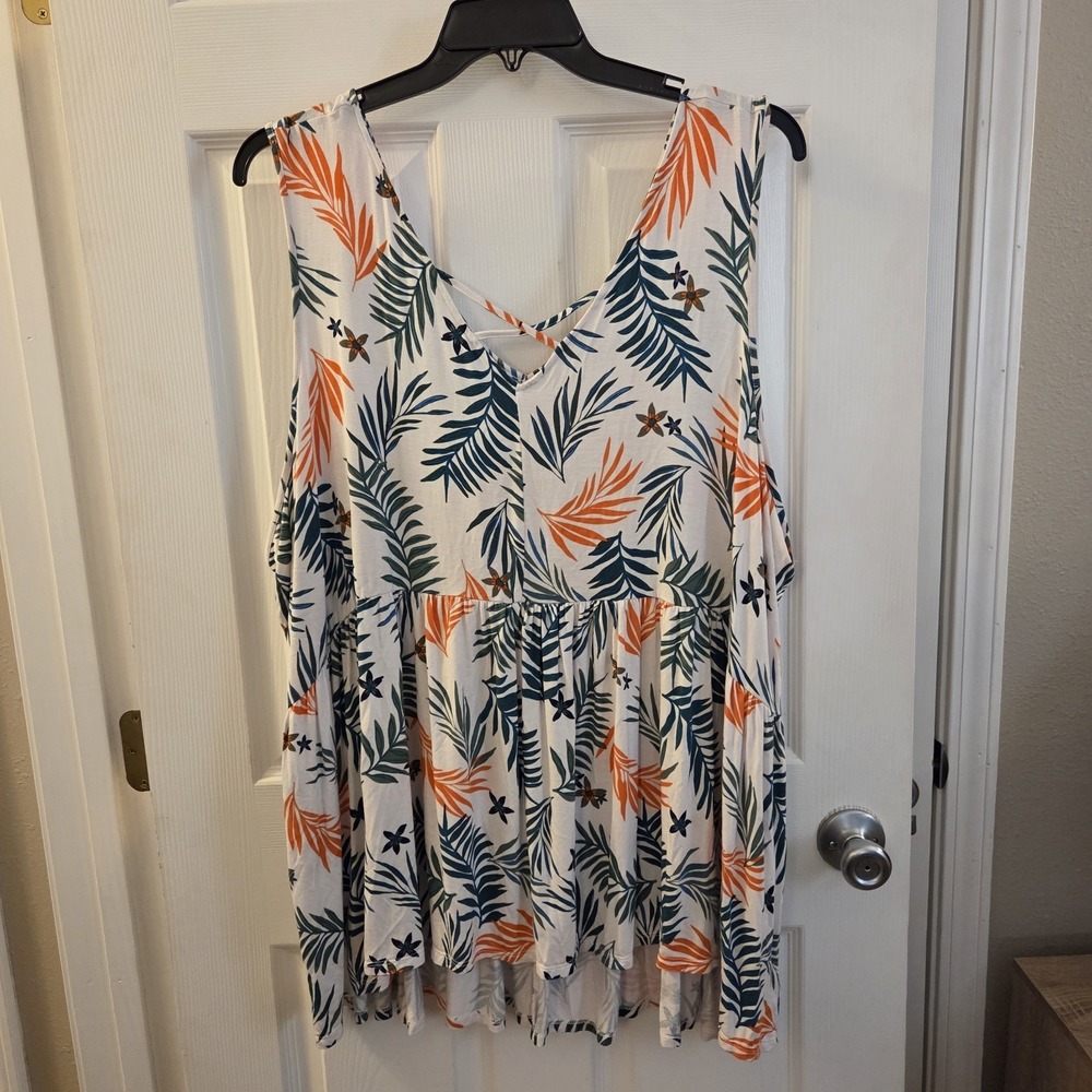 Terra & Sky sz 4X tropical tank top beach resort vacation summer spring casual